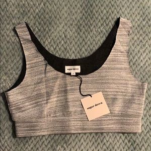 Gray Superdown crop top